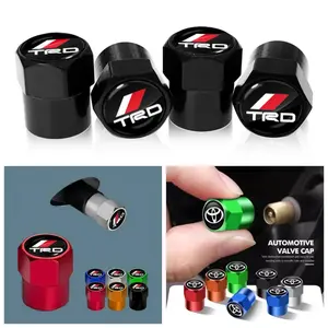 4Pcs/set Alloy Car Tire Valve Stem Air Caps Anti-theft Airtight Cover For Toyota TRD Autocollant Pegatina RAV4 Avensis Yaris