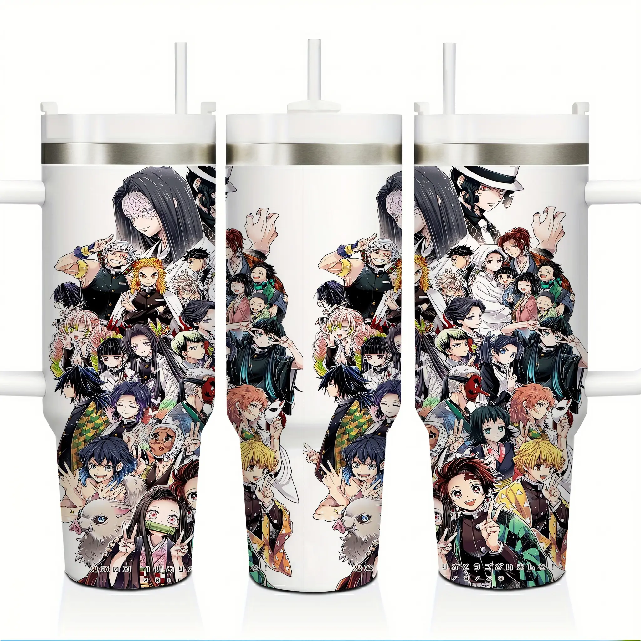 Demon Slayer Anime Inspired 40oz Insulated Travel Tumbler Stainless Steel Mug with Handle and Straw Leak Proof Vacuum Thermal Cup Keeps Drinks Hot 12H Cold 24H Fan Gift Kimetsu no Yaiba Otaku Manga Aesthetic Large Water Bottle Reusable Mug 2026
