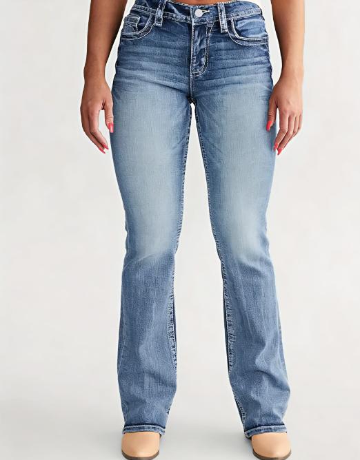 Micro stretch denim jeans - comfortable, soft, breathable, suitable for casual denim women's clothing