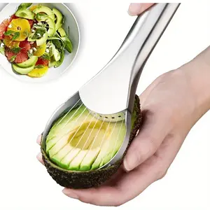 2-In-1 Avocado Slicer: Peel, Core, And Slice Avocados Effortlessly Stainless Steel Avocado Slicer Corer Separator Kitchen Gadget