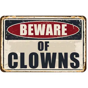 Halloween Clown Decorations Creepy Stuff Scary Decor For Circus Yard Warning Signs Beware Of Clowns 12x8 Inches