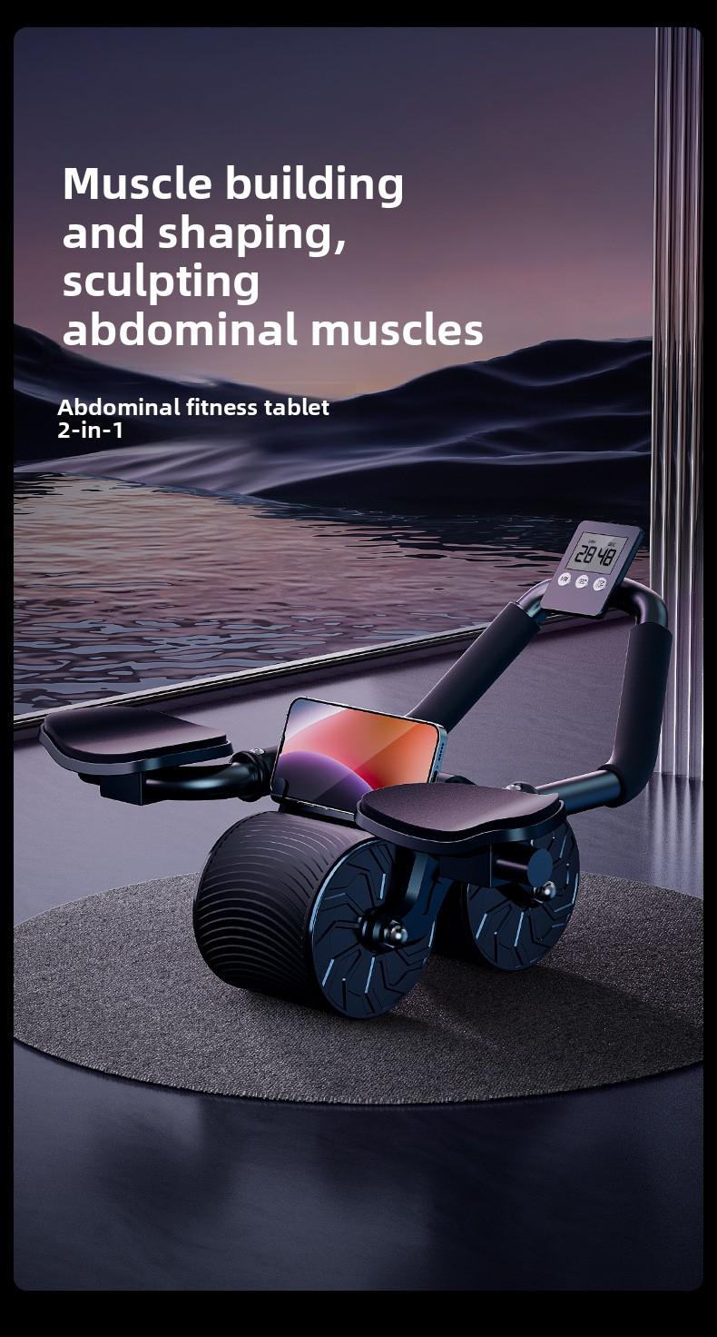 Abdominal wheel, factory direct sale, suitable for assisting core muscle training, automatically rebounds, equipped with a timer, ideal for home workouts, best choice for fitness enthusiasts