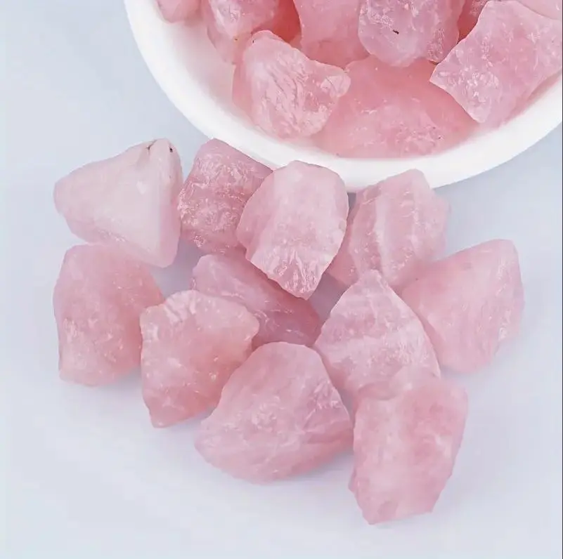 Healing Crystals, 3-Piece Set of Raw Natural Pink Stones for Chakra Balancing, Spiritual Harmony, and DIY Jewelry Projects