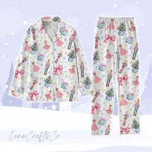 Nutcracker Coquette Pajamas Christmas, Balletcore Pajama Set Women, Ballet Doll Coquette Clothing Sets, Coquette Bow Holiday Pajamas, Christmas Beautiful Gift Idea