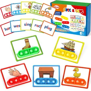 Aizweb CVCC & CCVC Word Game Phonics Flash Cards Learn to Read, Special Education Features, Ideal for Thanksgiving Family Activities & Classroom Learning, Educational Study Flashcards for Kids