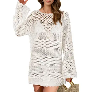 Womens Crochet Swimsuit Cover Up Swim Bikini Cover Ups Bathing Suits Swimwear 2026 Summer Beach Dress Vacation Outfit