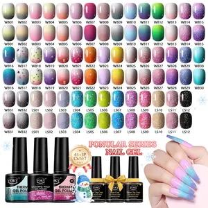 VOKY 44+3 Pack Gel Nail Polish Cosmetic Set - 5-Free Ultimate Creative Kit with Thermal Ombre, Glitter, Holo, Shimmer, Base, Top, Matte Coats, UV LED Soak-Off, Salon-Quality Nail Art Studio Manicure Kit, Ideal Gift tiktokshopspringglowup, Nail Care, Wipe