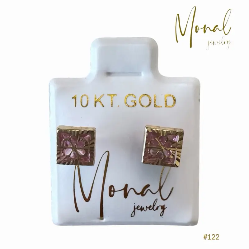 10K Gold Flower 6 mmStud Earrings | Broqueles de Flor 6 mm en Oro de 10K