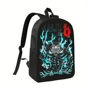 Kaiju No.8 Anime Backpack - Lightweight School & Travel Bag with Monster Graphic, High Quality Laptop Backpack for Teens, Adults, Conventions - Official Kaiju No.8 Licensed Design (Black/Blue), Daily Commute, Bold Print, Smooth Zippers, Spacious Compartm