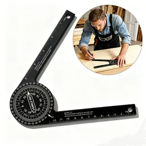 Aluminum Miter Saw Protractor | 7-Inch Rust Proof Angle Finder Featuring Precision Laser Engraved Scales, for Woodworking,360° Angle Finder