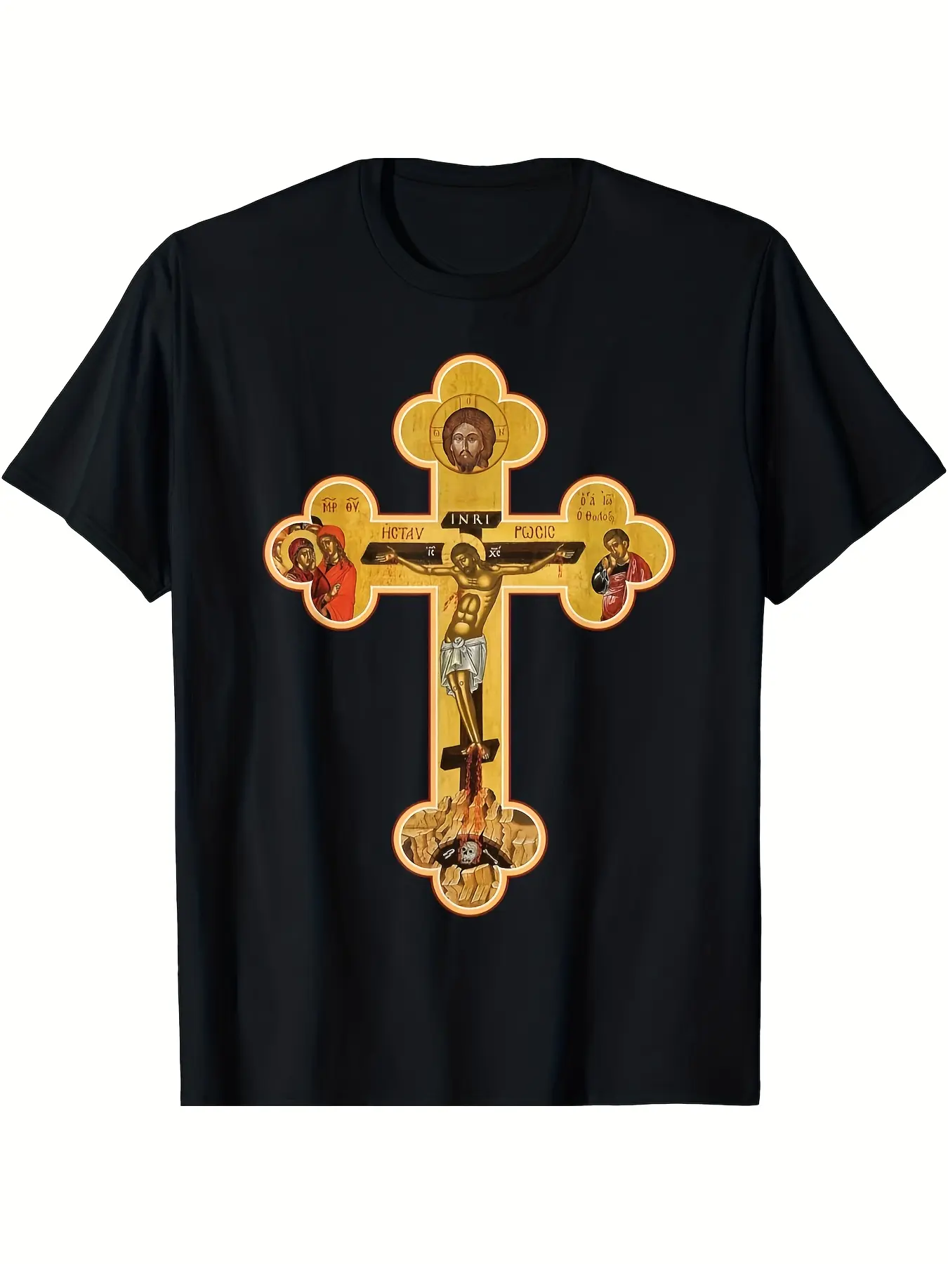 2025 Limited Edition Orthodox Jesus Christ Cross T unisex soft cotton short sleeve t shirt, vintage graphic casual tee for men women teens, perfect birthday holiday gift for camping travel gym daily street  wear