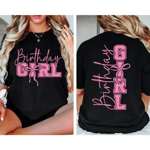 100% Cotton Women's Birthday Girl T-Shirt, Trendy Girl Celebration Party Shirt, Perfect Birthday Gift