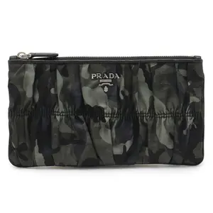 Pre-owned PRADA Nylon Small Leather Goods 1M1152 Leather Clutch Bag