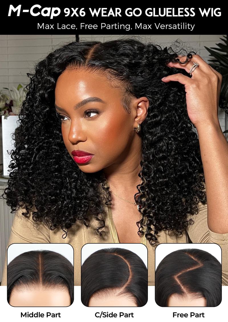 OQ HAIR Side Part Pre Style M Cap 9x6 HD Lace Body Wave Curls Wig 200% Density Pre-Everything Lace Frontal Wig Put On and Go Glueless Wig