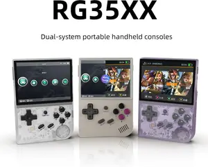 RG35XX Handheld Game Console 3.5 inch IPS Retro Games Consoles Classic Emulator Hand-held Gaming Console Preinstalled Hand Held Video Games System with Portable Case 128GB Retro Gray Protection