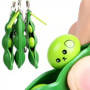 Cute Pea Pod Keychains, Car Keys Accessories, Backpack Charm, Stress Relief Toy, Birthday Gift, Party Favor, Holiday Present, Stylish Keychain
