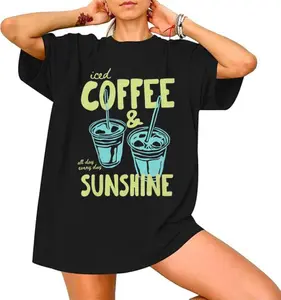 Iced Coffee and Sunshine Shirt, Iced Coffee TShirt, Coffee Lover Gift, Summer Graphic Tee, Summer Vibes Shirt, Coffee Shirt