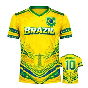 Brazil Soccer Jersey Men Women – Custom Name & Number Football Shirt, Brazil National Team Style Jersey, Middle Eastern Pattern Futbol Tee for Men & Women, Game Day Fan Apparel, The Big Tournament 2026 Inspired