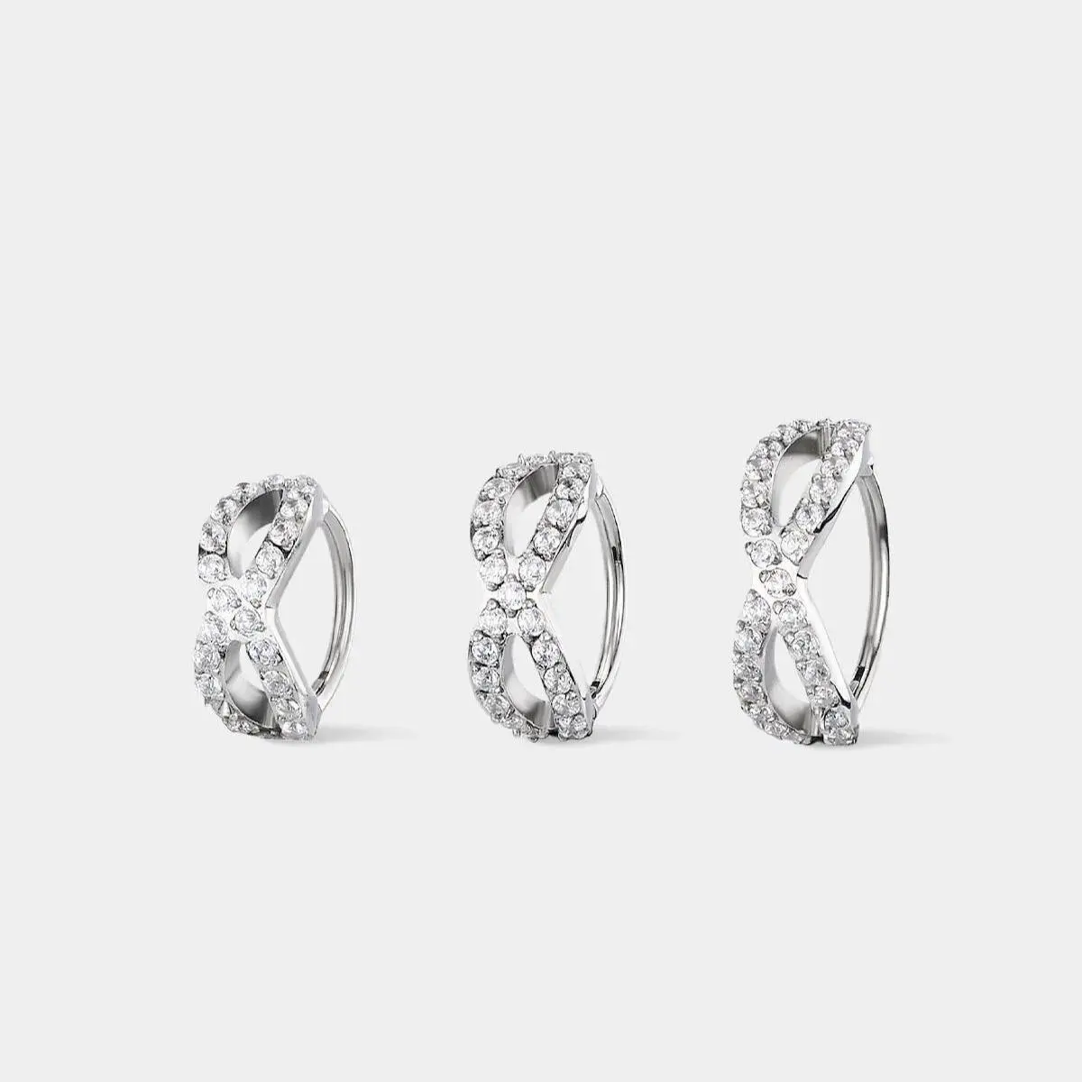 Oufer 20G Double Row Crisscross CZ Nose Ring 316L Stainless Steel