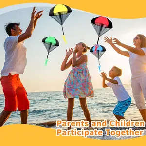 Outdoor Fun Hand-Thrown Parachute Set, Multiple Colors, Pocket Game, Easy to Carry, Family Interaction, Beach, Park, Yard Games, Easter Gift, Party Prize, School Award