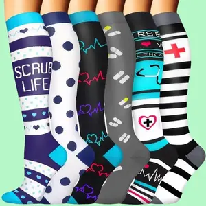 MhzyCaus 6 Pairs Unisex Compression Calf Socks for Men and Women Breathable Quick Dry Moisture Wicking Anti Odor Athletic Socks for Running Hiking Gym Yoga Travel and Daily Wear