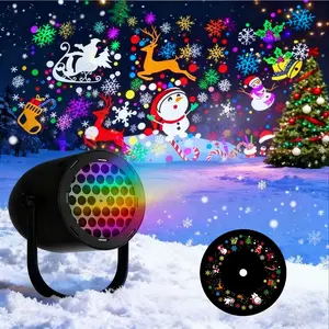 16 Pattern LED Snow Projector Lamp, USB Powered Rotating Holiday Atmosphere Light, Christmas and Halloween, Dynamic Stage Lighting, Party Lighting Decoration