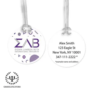 Sigma Lambda Beta Luggage Bag Tag (round)