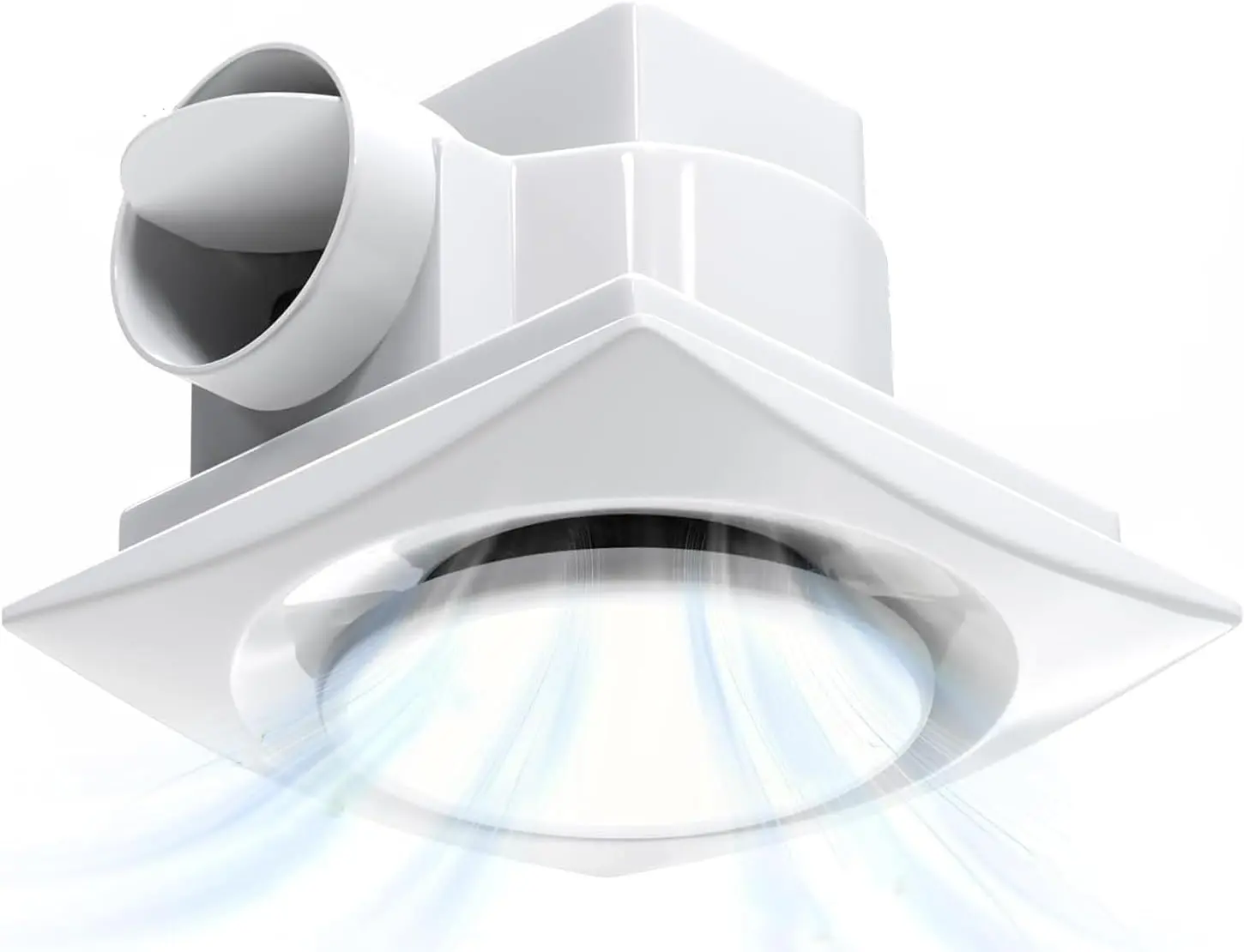 Ventilation Fans Bathroom Exhaust Fan with Light 12 inch Panel 6000K 18W Round LED 110 CFM 1.0 Sones 4 Inch Duct,110V Ceiling Mount Exhaust Fan for Shower,Bathroom,Office, (YFL-250)
