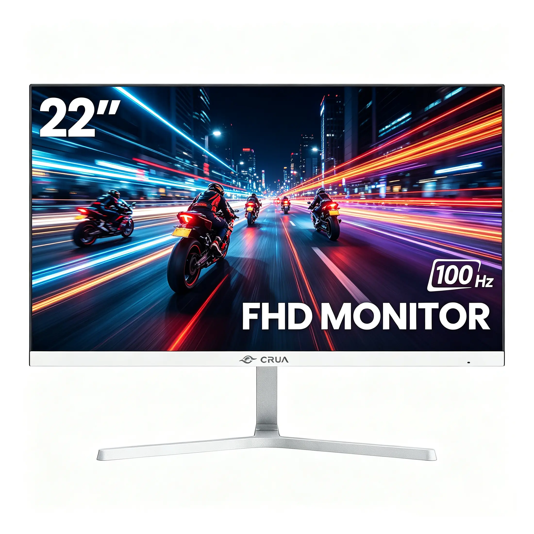 CRUA 22in FHD 1080p 100Hz PC Computer Desktop Monitor,backtoschool 95% sRGB, Ultra-Narrow Bezel Frameless, HDMI Port, VESA Wall Mount Compatible (Gaming, Office Use) - 20-22inches, Pc Monitor, Computer Monitor