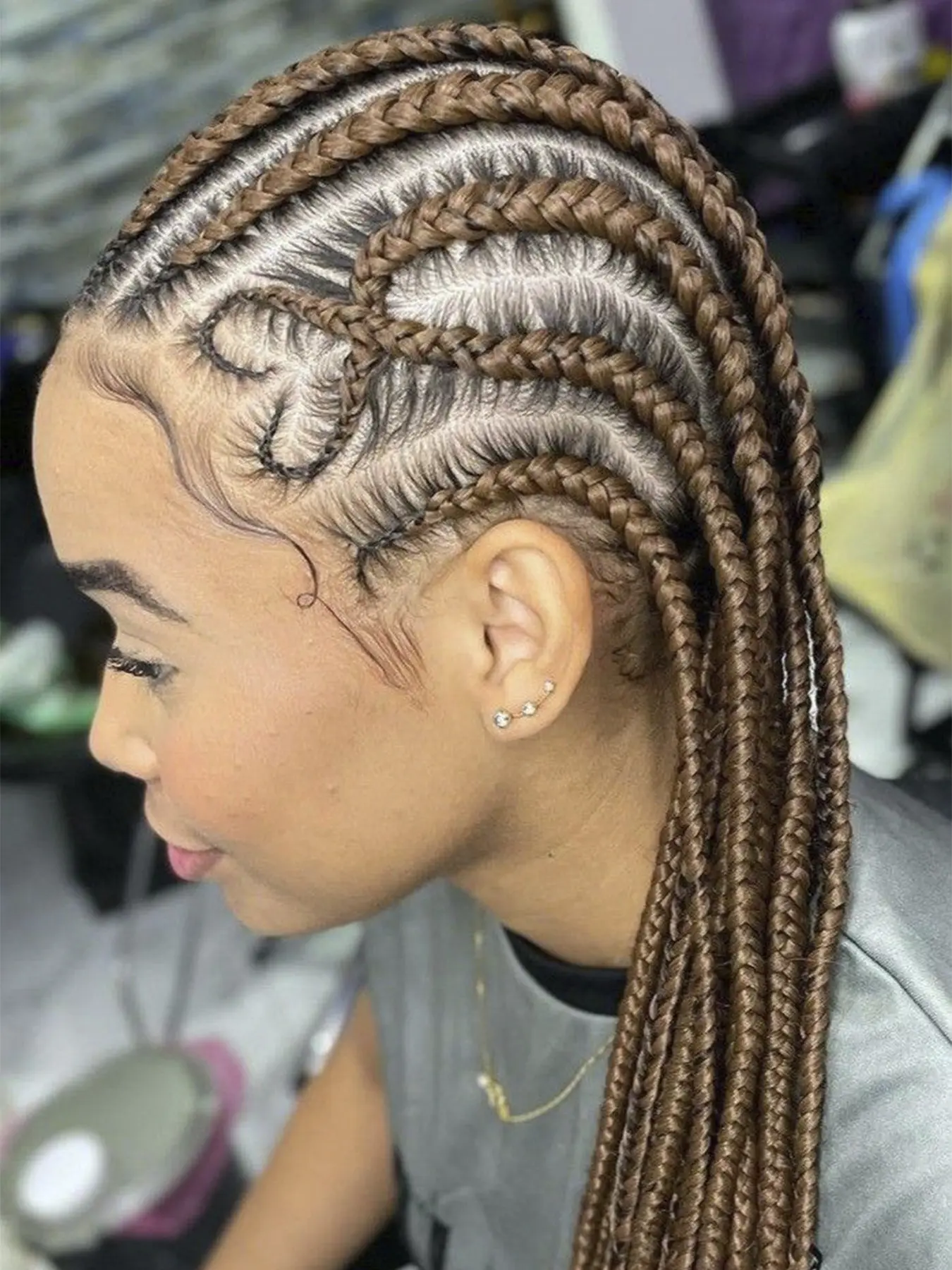 DOSAY 32" Blonde Cornrow Braid Wigs Full Lace Front Wigs With Baby Hair Synthetic Braiding Wigs For Black Women 100% Heat Resistant Fiber Hand-Tied Comfortable Fit