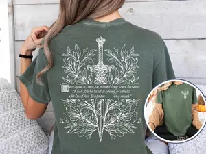 FITYOU STORE Fireheart T-shirt | TOG Gift | Throne of Glass | Book Lover Idea | Bookish Gift | Terrasen | Booktok | Aelin Galathynius she was not afraid 7xckemxalqd8