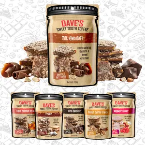 Dave's Sweet Tooth Small Batch Toffee 1/4lb Pouch - Soft & Crunchy Chocolate Almond Toffee Dave's Sweet Tooth Small Batch Toffee 1/4lb Pouch - Soft & Crunchy Chocolate Almond Toffee