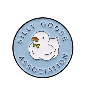 Lacholin Cartoon Goose Enamel Brooch - High-Quality Durable Lapel Pin with Bow Tie Detail, Cute Animals-Themed Charm for Backpacks, Unisex Gift for Animal Lovers,summervibes