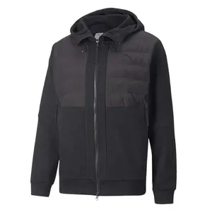PUMA Mens Tech Dc Primaloft Hybrid Jacket Athletic Outerwear Casual Drawstring - Black, Grey