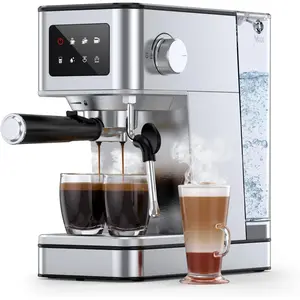 20 Bar Espresso Machine with Milk Frother, Stainless Steel Coffee Maker with  Screen & Cold Brew, 45s  Heat Small Cappuccino Machine with 57.5oz Removable Water  for ,