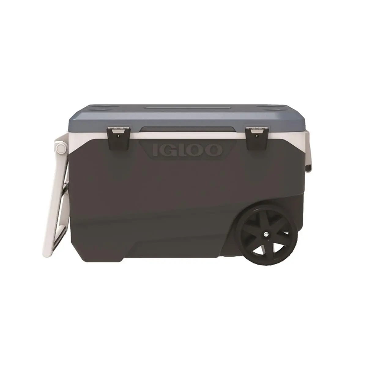 90 qt Rolling Cooler, Trendy Blue & Gray Plastic Chest, Insulated with 137-Can Capacity for Outdoor Camping & Lake Days, Sport Chest, Wheeled, Strong Patterns, Trendy Design, Large, Over 45 Cans