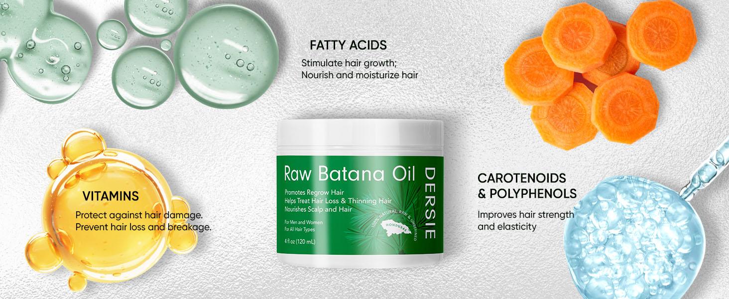 Raw Batana Oil for Hair Growth:  Batana Oil Sourced from Honduras - Promotes Thicker & Stronger Hair for Women & Men 4 FL OZ