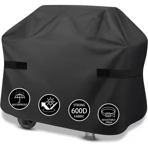 Grill Cover,51 inch Heavy Duty Waterproof Grill Cover for Outdoor Grill,600D Anti-UV Fade-Resistant Barbecue Gas Cover with Adjustable Straps for Weber,Genesis,Charbroil and More Grills