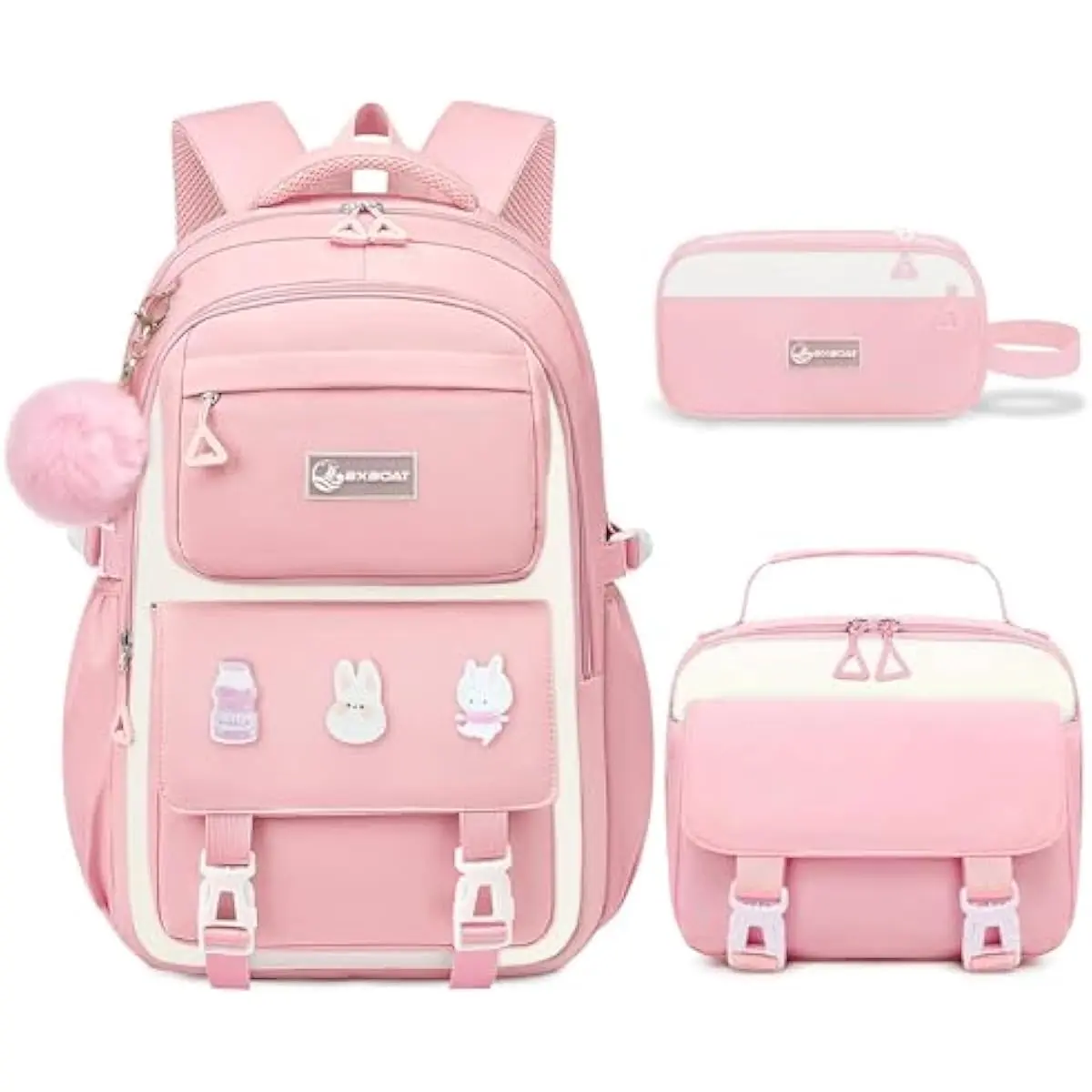 Cute Gradient Girls' Backpack, 18-Inch Rainbow School Bag for Elementary Students, Functional for Back to School, Back To School Haul, First Day Of School