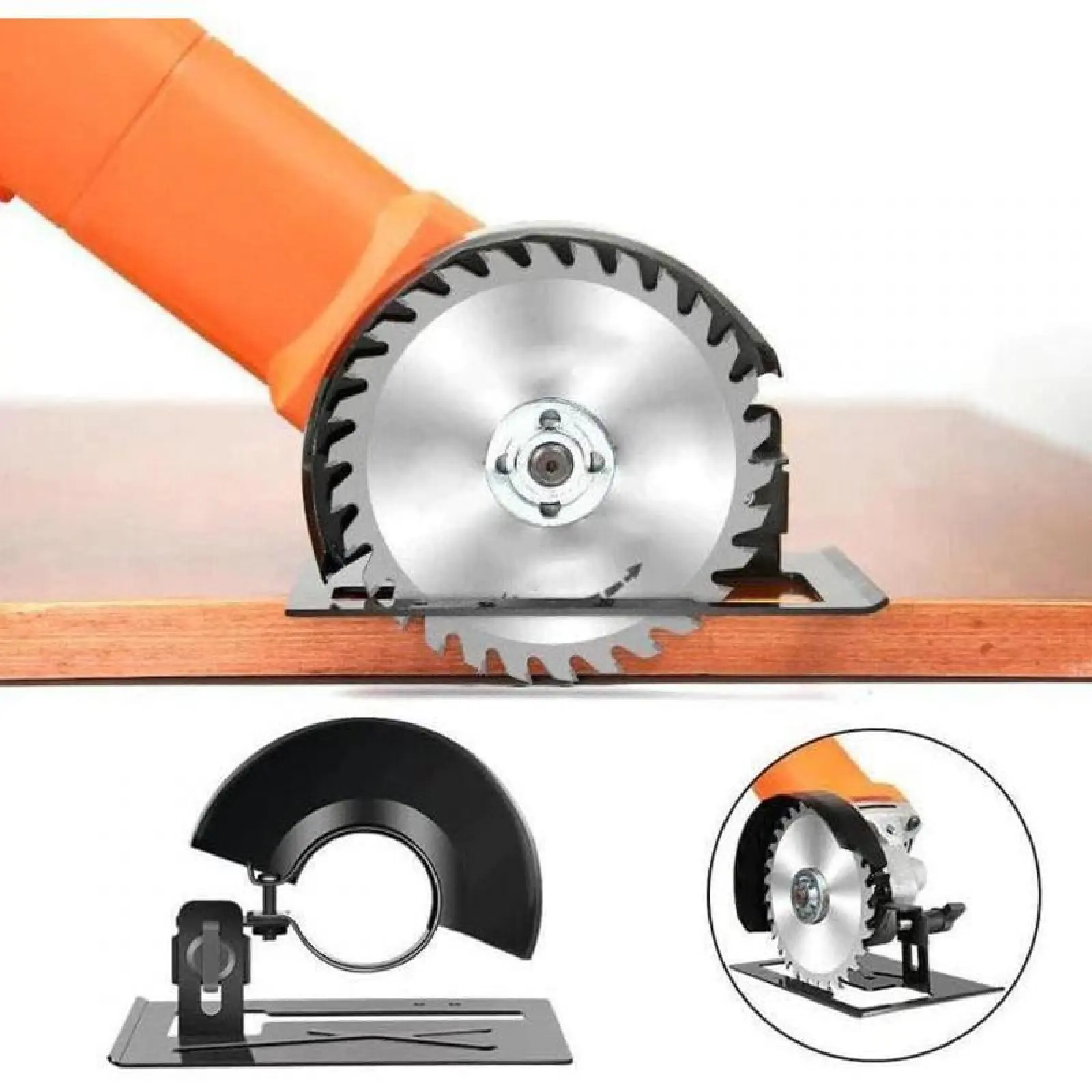 High-Quality Metal Angle Grinder Guard + Bracket Set, Long 5.3" Adjustable Arm, 1.9" Bore 5.32in/135mm Guard, 5.51" Fit, Compatible with 4-1/2in Grinders, Safety Accessory for DIY Metal/Woodworking