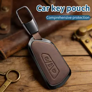 PEICHI Genuine Leather Key Fob Cover for VW ID.4 ID.3 Golf 8 2020 Skoda Octavia Seat Leon MK4 Tarraco Ateca Keyless Smart Key Case Shell Full Protection