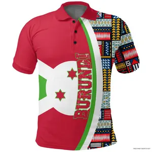Burundi Flag And Kente Pattern Polo Shirt
