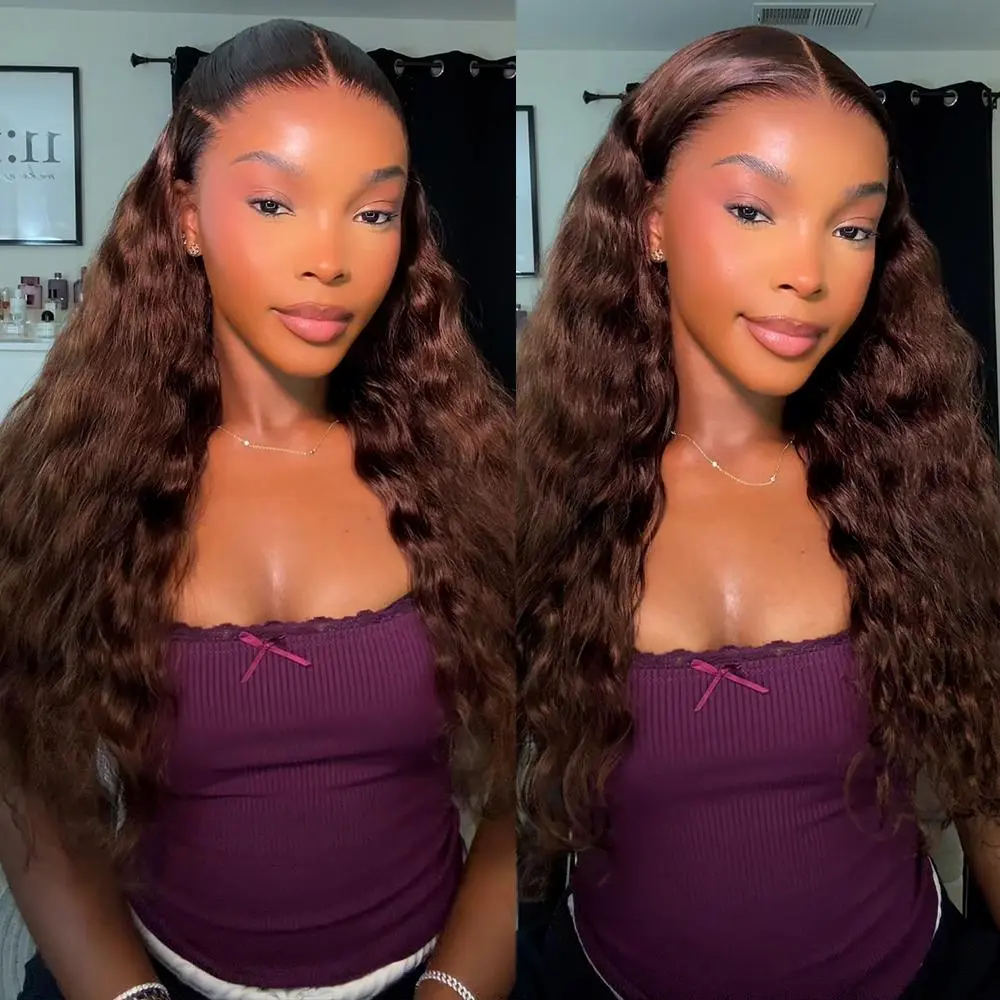 [Bohemian Curl] Megalook #4 Chocolate Brown 13x6 Lace Front Wig 100% Human Hair Wig Pre-everything Glueless Wig Pre Plucked Natural Hairline