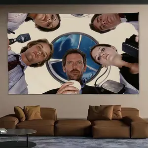 House MD TV Series Wall Tapestry The Doctor Aesthetic Backdrop Hanging Cloth Art Poster Bedroom Room Decor Background