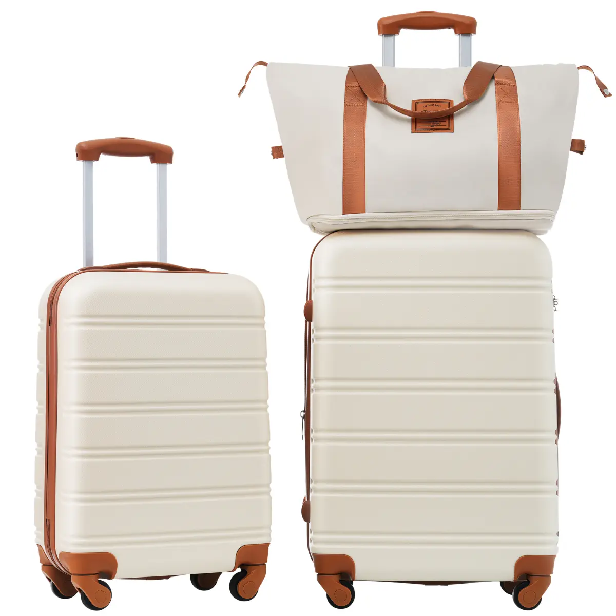 Hardshell Luggage Sets 3 Piece with Bag Spinner Suitcase TSA Lock Lightweight 20" + 24"