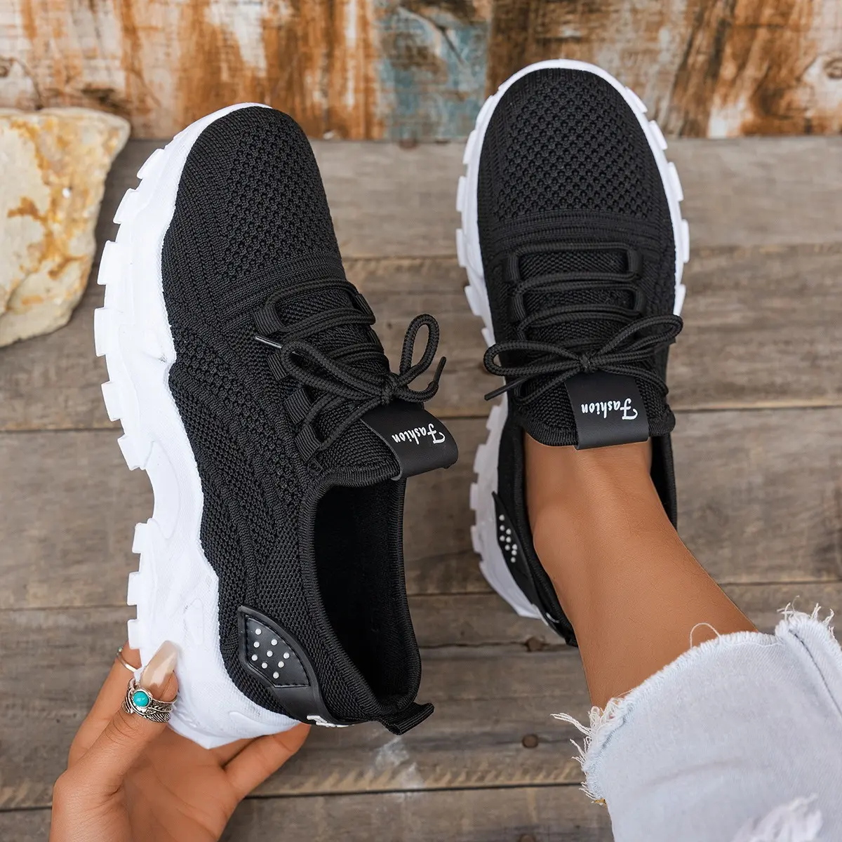 OFIREND | Women's Soft-Sole Non-Slip Lightweight Sneakers, 4cm Height-Boosting Thick-Sole Casual Shoes, Simple & Versatile Fashion Trainers
