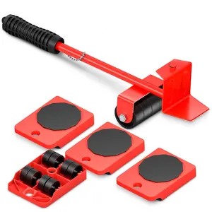 Furniture Lifter Tool & Furniture Moving Sliders Set 360° Rotating Wheels Up to 220 lbs, Refrigerator Movers Sliders with Smooth Glide, Non-Scratch Design for Hardwood Floors, Home & Office Appliances