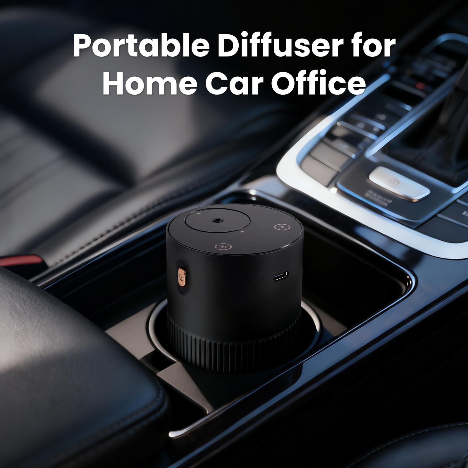 AESHORY Waterless Essential Oil Diffuser Starter Kit with Hotel Fragrance Oil Battery Operated Mini Scent Diffuser, Portable Aromatherapy Diffuser for Home, Car, Office (Black)