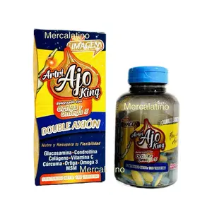 Artri Ajo KING Reforzado with Orthiga & Omega 3 Glucosamine Vitamin Turmeric Collagen 100 Tabs Mexico for Joint Health supplements eocute natural capsules