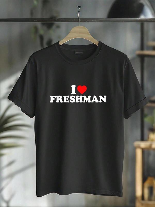 100% Cotton Casual Tshirt I Love Freshman T-Shirt Fabric Menswear